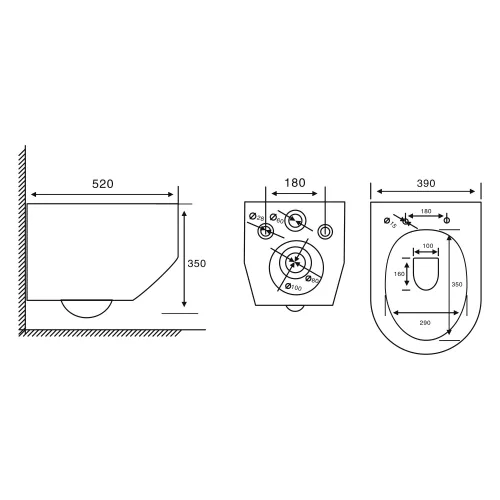 Унитаз ABBER Rechteck AC1218 подвесной белый, безободковый, смыв торнадо и струйный смыв, изображение 8