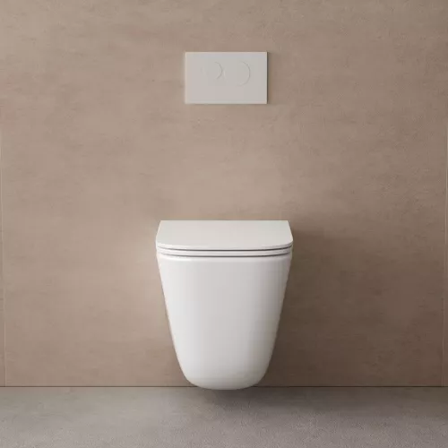 Унитаз ABBER Rechteck AC1220TC подвесной белый, безободковый, смыв торнадо, с закрытым дном, изображение 4