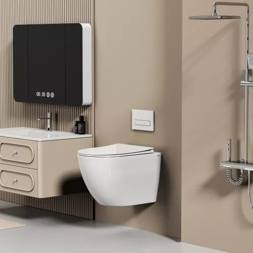 Унитаз ABBER Ultra AC1301 подвесной белый с ультратонким ободком, изображение 3