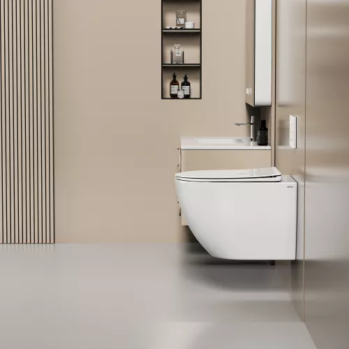 Унитаз ABBER Ultra AC1301 подвесной белый с ультратонким ободком, изображение 4