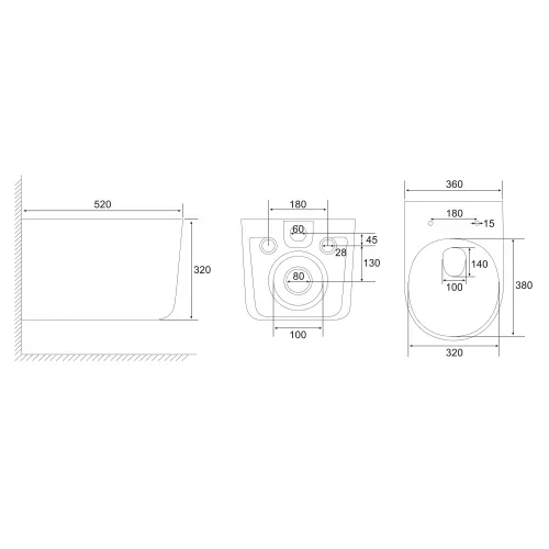 Унитаз ABBER Ultra AC1302 подвесной белый с ультратонким ободком, изображение 12