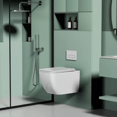 Унитаз ABBER Ultra AC1303 подвесной белый с ультратонким ободком, изображение 3