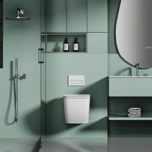 Унитаз ABBER Ultra AC1303 подвесной белый с ультратонким ободком, изображение 5