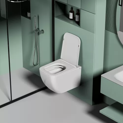 Унитаз ABBER Ultra AC1303 подвесной белый с ультратонким ободком, изображение 6