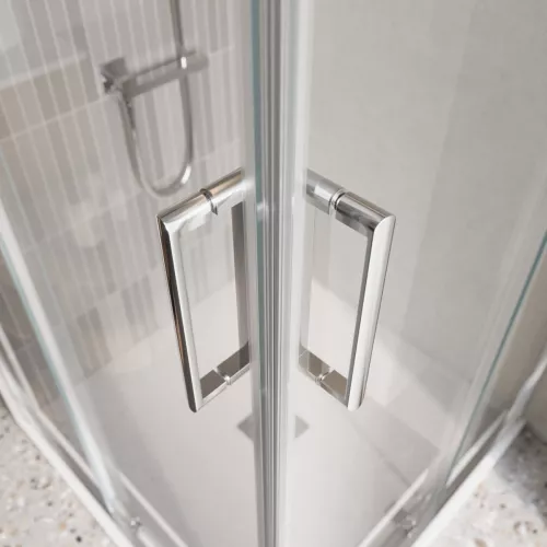 Душевой уголок BelBagno LUCE-AH-2/-C-Cr, Цвет стекла: прозрачное, Цвет профиля: Хром, Выбрать размер: 100x80, изображение 2