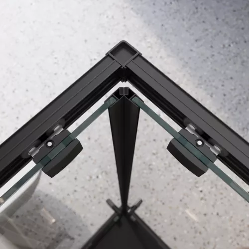 Душевой уголок BelBagno LUCE-A-2-90-C-NERO, Цвет стекла: прозрачное, Цвет профиля: Черный, Выбрать размер: 90x90, изображение 3