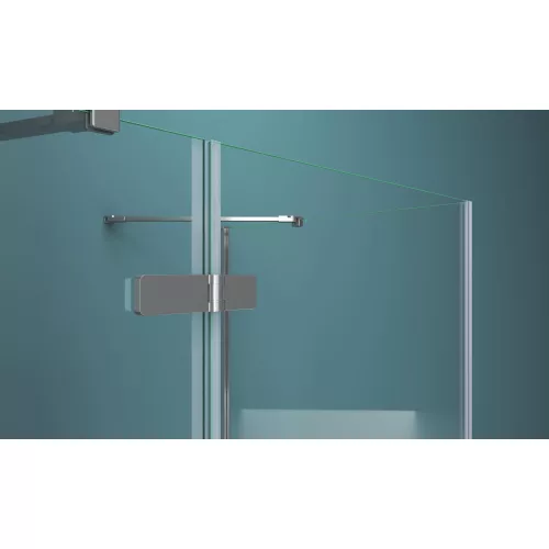 Душевой уголок BelBagno KRAFT-A-12/-C-Cr-L/R, Цвет стекла: прозрачное, Цвет профиля: Хром, Выбрать размер: 80x80, Ориентация: левая, изображение 9
