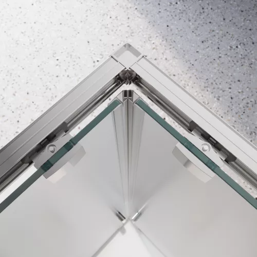 Душевой уголок BelBagno LUCE-A-2-90-P-Cr, Цвет стекла: рифленое, Цвет профиля: Хром, Выбрать размер: 90x90, изображение 3