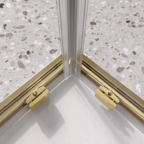 Душевой уголок BelBagno LUCE-A-2-90-C-ORO, Цвет стекла: прозрачное, Цвет профиля: Золото, Выбрать размер: 90x90, изображение 4