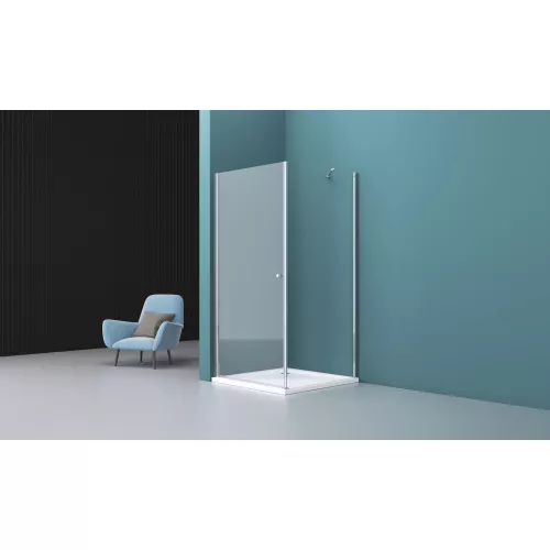 Душевой уголок BelBagno ETNA-AH-1/-C-Cr, Цвет стекла: прозрачное, Цвет профиля: Хром, Выбрать размер: 100x80, изображение 3