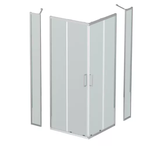 Душевой уголок BelBagno LUCE-A-22-90+20-P-Cr рифленое, Цвет стекла: рифленое, Цвет профиля: Хром, Выбрать размер: 110x110, изображение 2