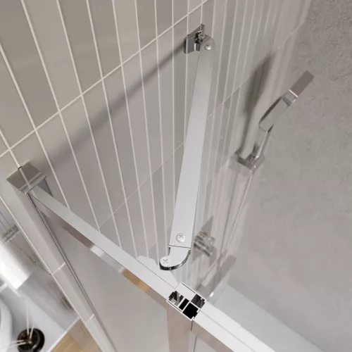 Душевой уголок BelBagno LUCE-A-22-90+20-P-Cr рифленое, Цвет стекла: рифленое, Цвет профиля: Хром, Выбрать размер: 110x110, изображение 3