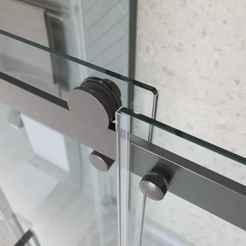 Душевой уголок BelBagno MARINO-2-AH-1/-C-GM, Цвет стекла: прозрачное, Цвет профиля: Серый, Цвет профиля (вариация): Оружейная сталь, Выбрать размер: 110x100, изображение 6