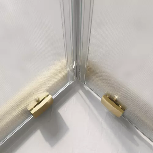 Душевой уголок BelBagno LUCE-A-2-90-P-ORO рифленое, Цвет стекла: рифленое, Цвет профиля: Золото, Выбрать размер: 90х90, изображение 5