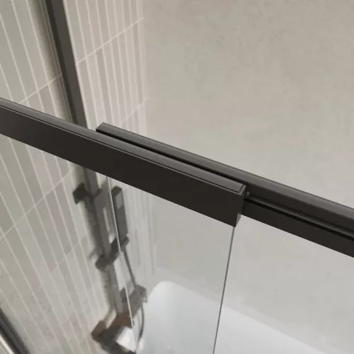 Душевая шторка на ванну BelBagno LUCE-VF-11/-C-NERO, Цвет стекла: прозрачное, Цвет профиля: Черный, Выбрать размер: 100, изображение 2