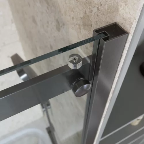 Душевая дверь BelBagno MARINO-2-BF-1/-C-GM, Цвет стекла: прозрачное, Цвет профиля: Серый, Цвет профиля (вариация): Оружейная сталь, Выбрать размер: 110, изображение 7