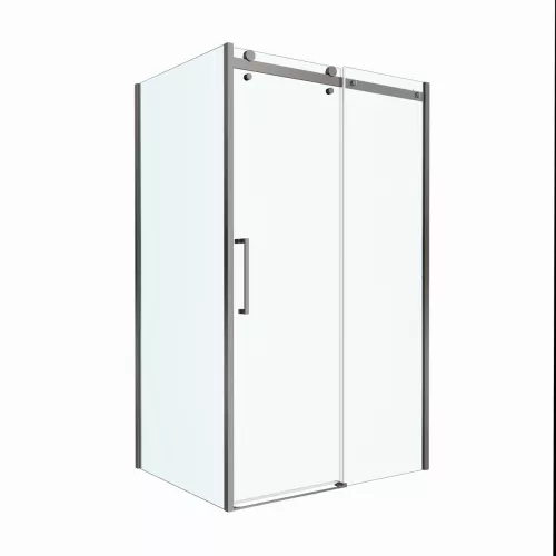 Душевой уголок BelBagno MARINO-2-AH-1/-C-GM, Цвет стекла: прозрачное, Цвет профиля: Серый, Цвет профиля (вариация): Оружейная сталь, Выбрать размер: 110x100, изображение 5