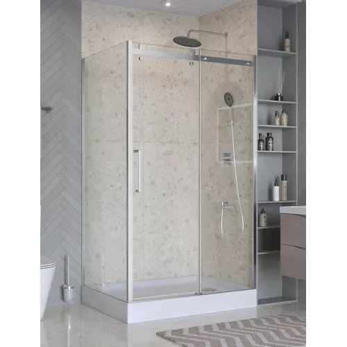 Душевой уголок BelBagno MARINO-2-AH-1/-C-Cr, Цвет стекла: прозрачное, Цвет профиля: Хром, Цвет профиля (вариация): Хром, Выбрать размер: 110x100, изображение 4