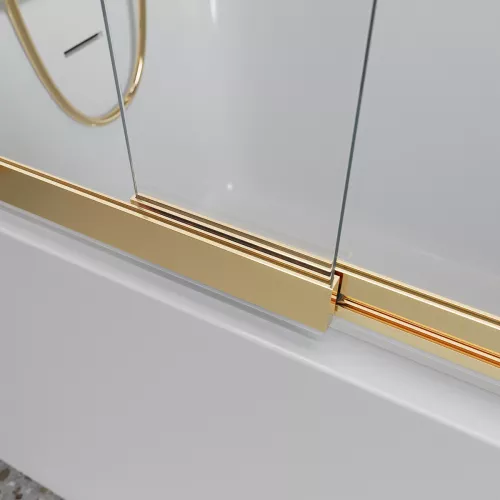 Душевая шторка на ванну BelBagno LUCE-VF-11/-C-ORO, Цвет стекла: прозрачное, Цвет профиля: Золото, Выбрать размер: 100, изображение 6