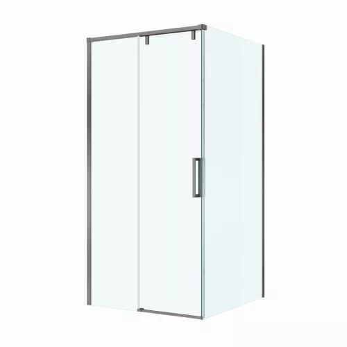 Душевой уголок BelBagno SOFT_CLOSE-1-A/AH-1/-C-GM, Цвет стекла: прозрачное, Цвет профиля: Серый, Цвет профиля (вариация): Оружейная сталь, Выбрать размер: 100x100, изображение 5