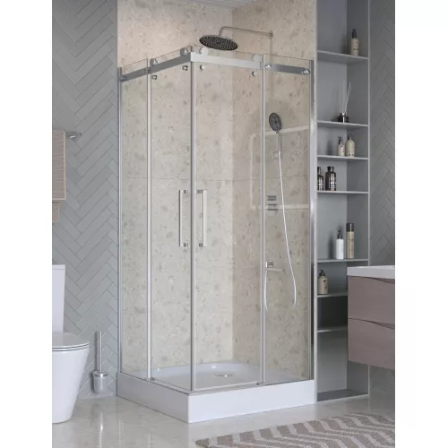 Душевой уголок BelBagno MARINO-2-A-2-90-C-CR, Цвет стекла: прозрачное, Цвет профиля: Хром, Цвет профиля (вариация): Хром, Выбрать размер: 90x90, изображение 3
