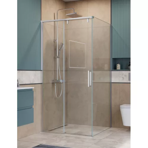 Душевой уголок BelBagno SOFT_CLOSE-1-A/AH-1/-C-Cr, Цвет стекла: прозрачное, Цвет профиля: Хром, Цвет профиля (вариация): Хром, Выбрать размер: 100x100, изображение 4