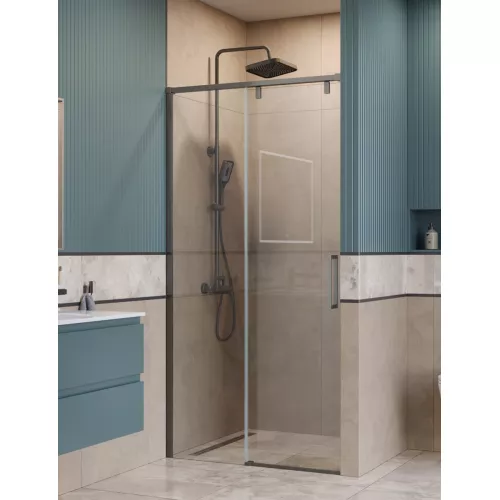 Душевая дверь BelBagno SOFT_CLOSE-1-BF-1/-C-GM, Цвет стекла: прозрачное, Цвет профиля: Серый, Цвет профиля (вариация): Оружейная сталь, Выбрать размер: 100, изображение 3