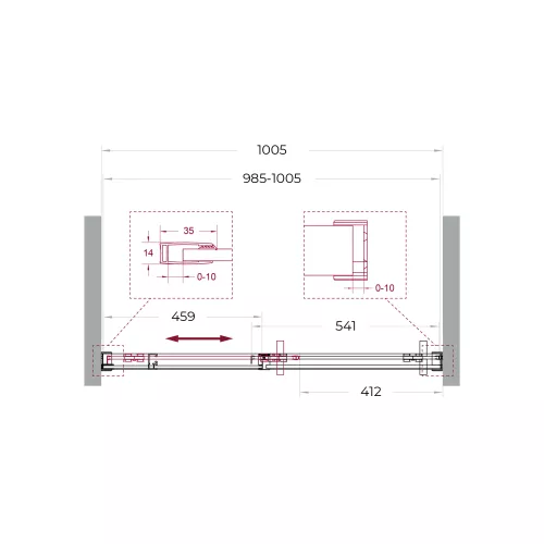 Душевая дверь BelBagno SOFT_CLOSE-1-BF-1/-C-Cr, Цвет стекла: прозрачное, Цвет профиля: Хром, Цвет профиля (вариация): Хром, Выбрать размер: 100, изображение 11