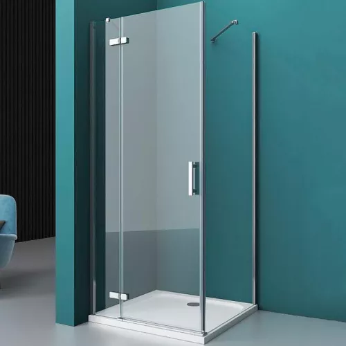 Душевой уголок BelBagno KRAFT-A-12/-C-Cr-L/R, Цвет стекла: прозрачное, Цвет профиля: Хром, Выбрать размер: 80x80, Ориентация: левая
