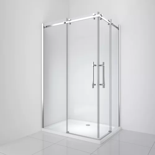 Душевой уголок BelBagno MARINO-AH-1/2-C-CR, Цвет стекла: прозрачное, Цвет профиля: Хром, Выбрать размер: 100x80, изображение 2