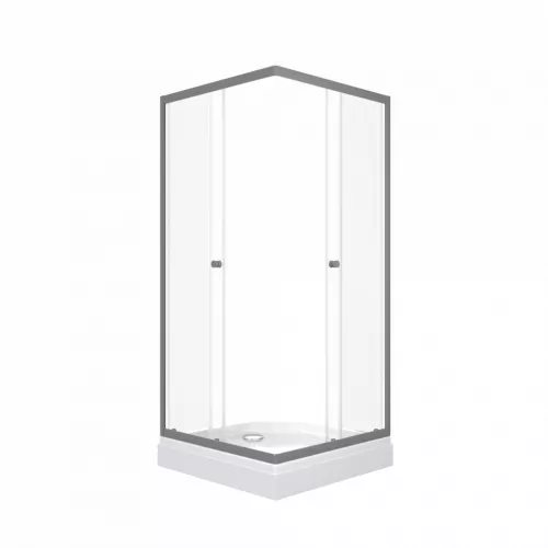 Душевое ограждение Triton "ВЕНТА-ГРАФИТ" , низкий поддон, Цвет стекла: прозрачное, Цвет профиля: Серый, Выбрать размер: 90х90, изображение 5