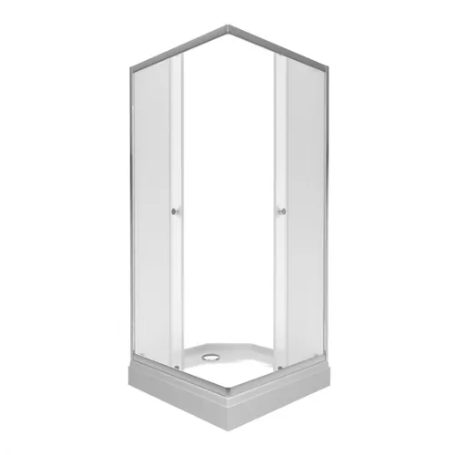 Душевое ограждение Triton "ВЕНТА-ХРОМ-ВЕЛЬВЕТ" низкий поддон, Цвет стекла: матовое, Цвет профиля: Хром, Выбрать размер: 90х90, изображение 5