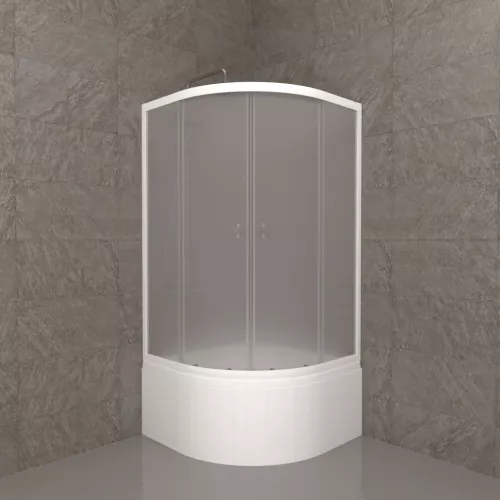 Душевое ограждение Triton ВЕЛЬВЕТ Б высокий поддон 90х90, Цвет стекла: матовое, Цвет профиля: Белый, Тип поддона: Высокий, Выбрать размер: 90х90