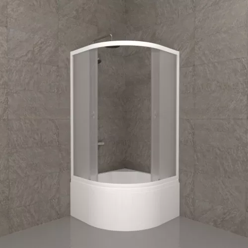 Душевое ограждение Triton ВЕЛЬВЕТ Б высокий поддон 90х90, Цвет стекла: матовое, Цвет профиля: Белый, Тип поддона: Высокий, Выбрать размер: 90х90, изображение 2