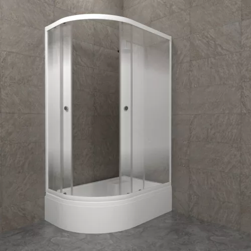 Душевое ограждение  Triton КОРАЛЛ-ЛАЙТ R/L 120х80 ( В- средний поддон), Цвет стекла: с рисунком, Цвет профиля: Белый, Тип поддона: Средний, Выбрать размер: 120х80, Ориентация: правая, изображение 2