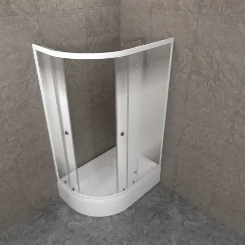 Душевое ограждение  Triton КОРАЛЛ-ЛАЙТ R/L 120х80 ( В- средний поддон), Цвет стекла: с рисунком, Цвет профиля: Белый, Тип поддона: Средний, Выбрать размер: 120х80, Ориентация: правая, изображение 3