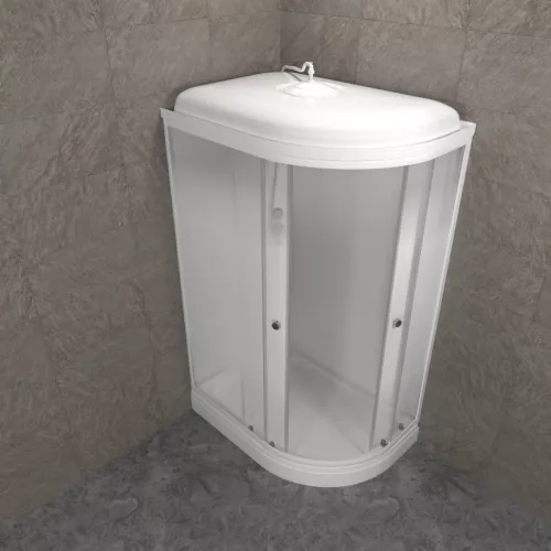 Душевая кабина Triton КОРАЛЛ-ЛАЙТ А 120х80  левая/правая (низкий поддон), Цвет стекла: матовое, Цвет профиля: Белый, Тип поддона: Низкий, Выбрать размер: 120х80, Наличие крыши: есть, Ориентация: левая, изображение 3