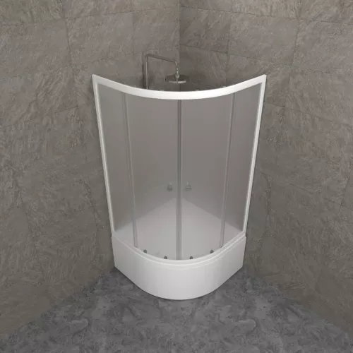 Душевое ограждение Triton ВЕЛЬВЕТ Б высокий поддон 90х90, Цвет стекла: матовое, Цвет профиля: Белый, Тип поддона: Высокий, Выбрать размер: 90х90, изображение 3