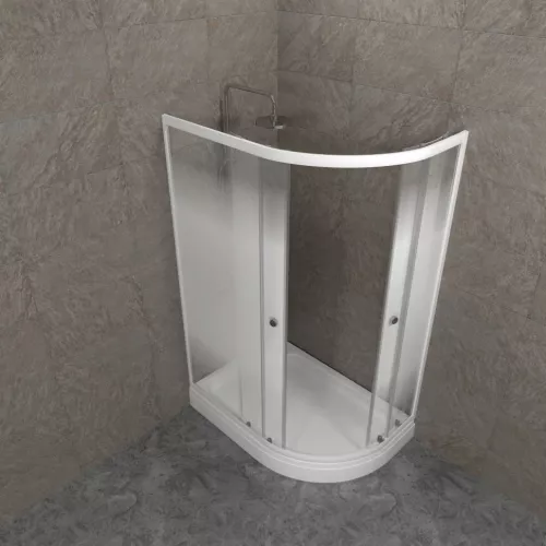 Душевое ограждение  Triton КОРАЛЛ-ЛАЙТ R/L 120х80 ( А- низкий поддон), Цвет стекла: с рисунком, Цвет профиля: Белый, Тип поддона: Низкий, Выбрать размер: 120х80, Ориентация: левая, изображение 3