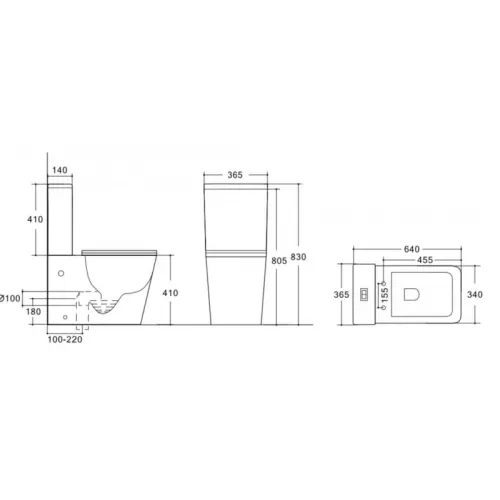 Унитаз напольный ESBANO DUERO (Matt Black), изображение 5