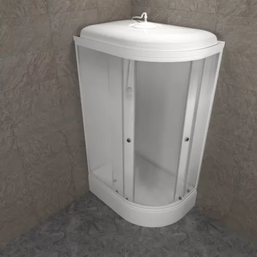 Душевая кабина Triton КОРАЛЛ-ЛАЙТ В 120х80  левая/правая (средний поддон), Цвет стекла: матовое, Цвет профиля: Белый, Тип поддона: Средний, Выбрать размер: 120х80, Наличие крыши: есть, Ориентация: левая, изображение 3