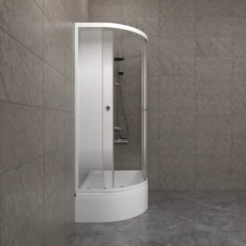 Душевое ограждение  Triton КОРАЛЛ-ЛАЙТ R/L 120х80 ( В- средний поддон), Цвет стекла: с рисунком, Цвет профиля: Белый, Тип поддона: Средний, Выбрать размер: 120х80, Ориентация: правая, изображение 4