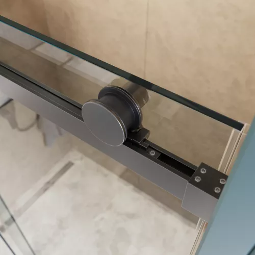 Душевая дверь BelBagno SOFT_CLOSE-2-BF-1/-C-GM, Цвет стекла: прозрачное, Цвет профиля: Серый, Цвет профиля (вариация): Оружейная сталь, Выбрать размер: 100, изображение 8