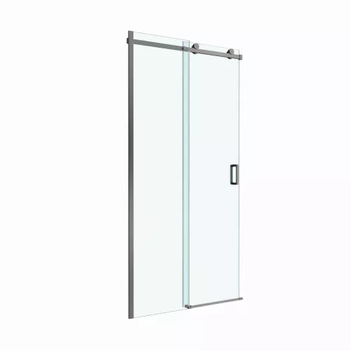Душевая дверь BelBagno SOFT_CLOSE-2-BF-1/-C-GM, Цвет стекла: прозрачное, Цвет профиля: Серый, Цвет профиля (вариация): Оружейная сталь, Выбрать размер: 100, изображение 5