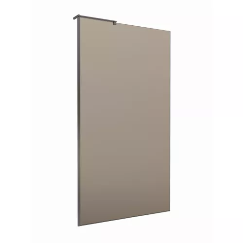 Душевая перегородка BelBagno UNO-L-1-TB-90/100-BR-GM тонир.бронза/оруж.сталь, Цвет стекла: бронза, Цвет профиля: Серый, Цвет профиля (вариация): Оружейная сталь, Выбрать размер: 100, изображение 6