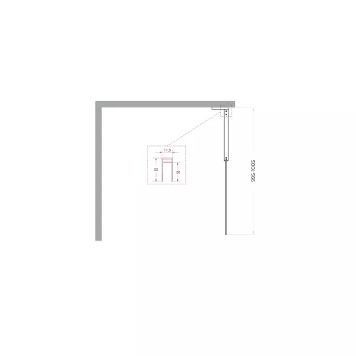 Душевая перегородка BelBagno UNO-L-1-TB-90/100-BR-GM тонир.бронза/оруж.сталь, Цвет стекла: бронза, Цвет профиля: Серый, Цвет профиля (вариация): Оружейная сталь, Выбрать размер: 100, изображение 7