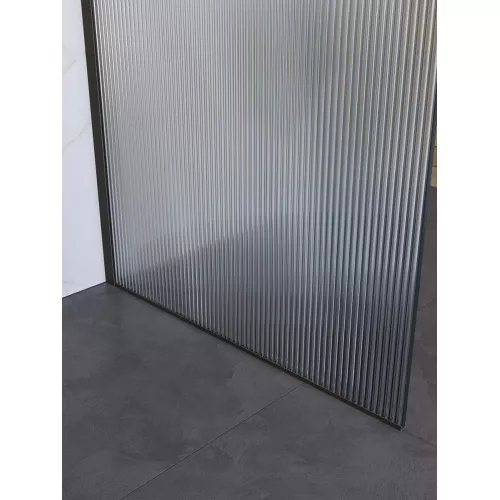 Душевая перегородка BelBagno UNO-L-1-TB-90/100-FL-GM рифленое/оруж.сталь, Цвет стекла: рифленое, Цвет профиля: Серый, Цвет профиля (вариация): Оружейная сталь, Выбрать размер: 100, изображение 6