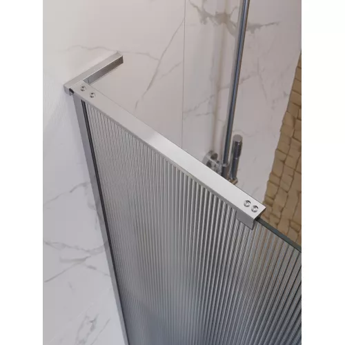 Душевая перегородка BelBagno UNO-L-1-TB-90/100-FL-Cr рифленое/хром, Цвет стекла: рифленое, Цвет профиля: Хром, Цвет профиля (вариация): Хром, Выбрать размер: 100, изображение 5