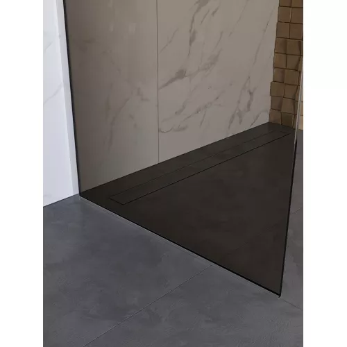 Душевая перегородка BelBagno UNO-L-1-TB-90/100-BR-Cr тонир/хром, Цвет стекла: бронза, Цвет профиля: Хром, Цвет профиля (вариация): Хром, Выбрать размер: 100, изображение 5