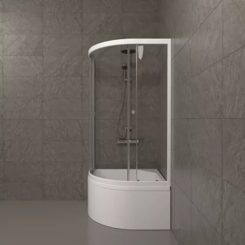 Душевое ограждение Triton УЛЬТРА  (Б-высокий поддон) 90х90, Цвет стекла: прозрачное, Цвет профиля: Белый, Тип поддона: Высокий, Выбрать размер: 90х90, изображение 4